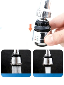 1pc Creative 360° Rotatable Faucet Extender With 2 Modes-Longer, Spin, Splash-Proof Nozzle For Upgraded Kitchen Water Saving! - Bạc - Xem 3