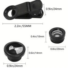 2-In-1 0.45X Super Wide Angle & Macro Lens, Universal Clip-On Smartphone Camera Lens - Black - View 7