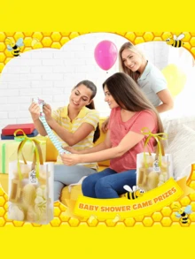 74 Pcs Baby Shower Prizes For Game Winners Gift Set With Headband Hair Brush Jewelry Box Gift Bag For Wedding Bridal Shower Favors - 黃色 - 查看 5