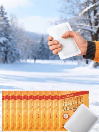 JAYSUING 20/10/2 Calentadores de mano desechables - Almohadilla de calentamiento instantáneo, dispositivo de calentamiento portátil para invierno, adecuado para senderismo, esquí, camping y trabajo al aire libre, gran regalo para familiares y amigos (estilo de empaque aleatorio)