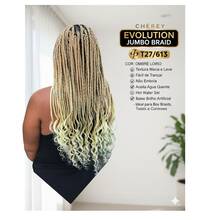 JUMBO T27/613 OMBRÉ MEL PLATINADO | FIBRA PARA BOX BRAIDS E TRANÇAS | CABELO SINTÉTICO ALTA TEMPERATURA 400G - Dourado - Visão 3