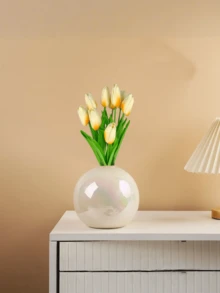 仿珍珠彩色球陶瓷花瓶家居装饰摆件工艺品花盆艺术水培花瓶家居装饰摆件礼品房间装饰花瓶玻璃花瓶