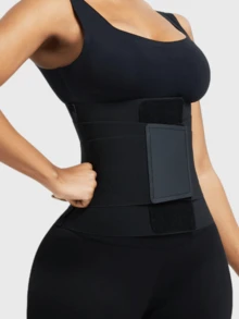 1pc Women's Pink Leopard Print Waist Cincher, Abdominal Slimming Elastic Waist Belt, Suitable For Fitness, Daily Wear, Sports - Black - View 2