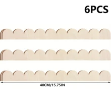 6件套扇形木饰条 - 优雅的装饰线条，适用于墙壁、橱柜、搁板和门 - DIY家居装修，时尚的扇形边缘设计，门饰|光滑的木质表面|柔滑的质感，搁板衬垫和装饰品 - 米色 - 查看 1