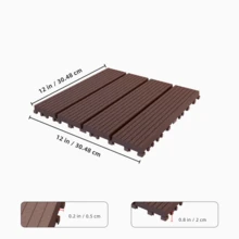 44 Pack Patio Deck Tiles, 12" X 12" Square Waterproof Outdoor All Weather Use, Plastic Interlocking Deck Tiles, Poolside Balcony Backyard Patio Floor Tiles - Brown-2(44 Pack) - 查看 6