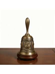 1/2/3个精美黄铜手铃 - 高级抛光工艺，经久耐用的金属结构，适用于婚礼、庆典、仪式、节日聚会和文化活动，优雅设计，表面光滑，清脆悦耳的声音可提升氛围，是特殊场合理想的装饰性和功能性配件。