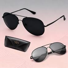 Lentes De Sol Polarizadas Para Hombre Caballero Tagiar Uv400 polarizadas con protección UV400, espejo, para hombres y mujeres, ideales para pesca, conducción, verano, playa y viajes - Negro - Ver 12