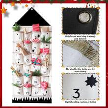 1件，24口袋圣诞降临节日历，带口袋壁挂式收纳袋，可作圣诞装饰品、圣诞摆件、房间装饰、家居装饰、房屋装饰。 - 彩色 - 查看 8