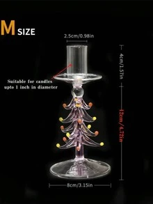 1 pezzo Portacandela in vetro a forma di albero di Natale, decorazione per la casa in occasione delle feste, centrotavola per la tavola da pranzo natalizia, portacandela in vetro artistico fatto a mano, adatto per Natale, matrimoni, feste, decorazioni natalizie, decorazioni per la stanza in inverno, decorazioni natalizie per la casa, regalo di Natale, ornamento natalizio