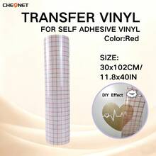 CHEONET-1roll, Cup Sticker Making, Window Printing Transfer Film Set PET Self-Adhesive Transparent Transfer Film, Self-Adhesive Transparent PVC Positioning Transfer Film, Transparent Vinyl Transfer Paper