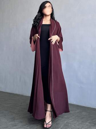 Abaya Cardigan Robe, Elegant Long Robe, European & Dubai Style