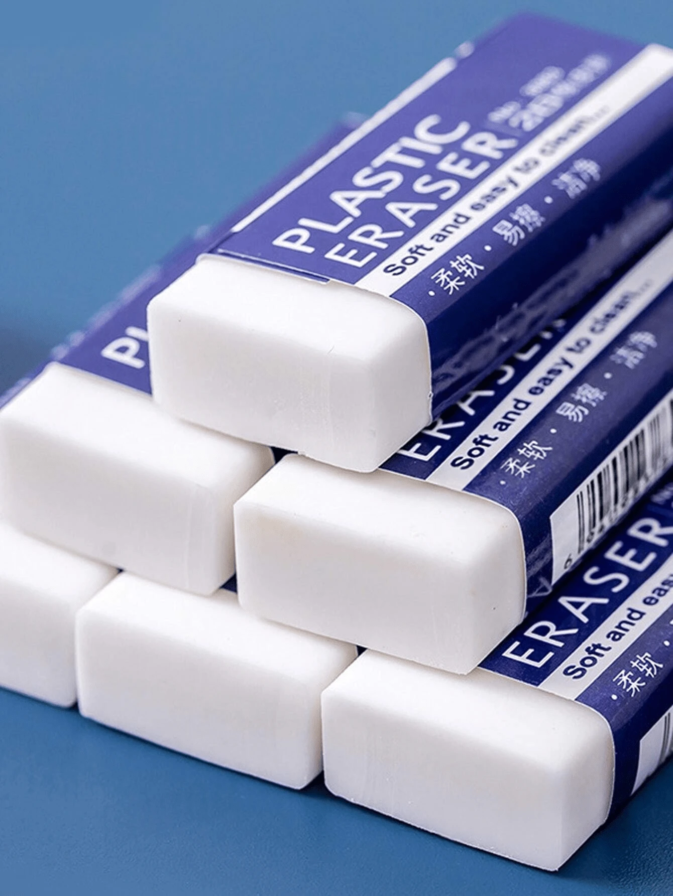White Rectangular Erasers - Pencil-Sized Erasers (Small And Large) | Soft And Easy To Erase | Clean Erasing, No Scratching, Suitable For Children, Students And Office Use