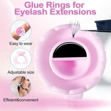 50/100/200PCS Glue Rings Lash Rings For Glue, Pigment Rings For Eyelash Extensions Eyelash Glue Holder Lash Glue Ring Smart Disposable Cups Pink - 彩色 - 查看 6