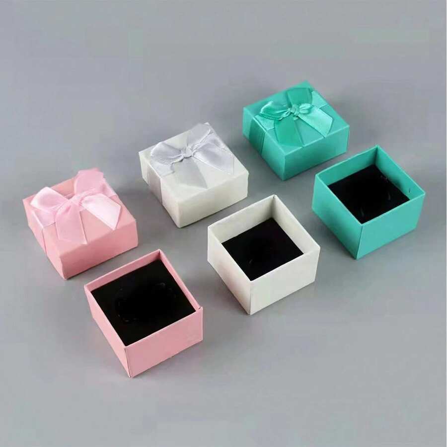 8pcs/6pcs, Korean Style Bow Style Jewelry Box Gift BoxNecklace Stud Bangle Jewelry Jewelry Packaging BoxJewelry Box Ring Box, Cheapest Ltems Available, SmallBusiness Supplies, Packaging Box, WeddingDecorations, Wedding, Gift Box, Wedding Stuff,Wedding Favors For Guest, Gift Boxes - Multicolor - View 1