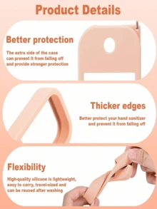 2个/1个（30毫升）免洗洗手液喷雾瓶保护套，26个金色珍珠字母喷雾瓶标记笔，硅胶喷雾瓶防摔防撞保护套，带钥匙扣设计，方便携带，可轻松挂在包包、钥匙或儿童背包上，耐磨、防水、可水洗、可重复使用，适用于免洗洗手液喷雾瓶，旅行、户外活动、礼品、万圣节礼物、圣诞节礼物。 - 粉色 - 查看 4