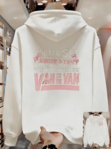 Sudadera con Capucha de Patrón Geométrico para Hombre - Sudadera Holgada con Bolsillo Canguro Otoño Invierno Ropa Casual de Calle Lavable a Máquina Conjunto Diario Cómodo Sudadera con Detalle de Aplique para Hombre - Blanco - Ver 1