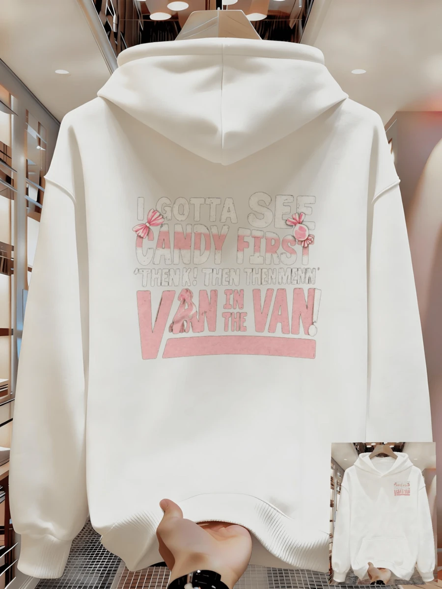 Sudadera con Capucha de Patrón Geométrico para Hombre - Sudadera Holgada con Bolsillo Canguro Otoño Invierno Ropa Casual de Calle Lavable a Máquina Conjunto Diario Cómodo Sudadera con Detalle de Aplique para Hombre - Blanco - Ver 1