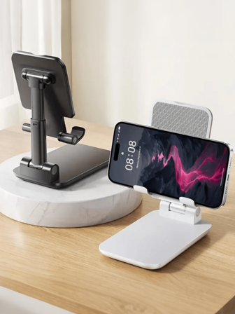 1pc Foldable Desk Phone Holder, Suitable For Lazy People, Desktop Electronics Stand, Live Streaming Tablet Holder, Adjustable Multi-Function Universal Support, Suitable For Watching TV Shows, Live Streaming, Learning, Working And Video Conferencing