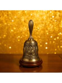 1/2/3个精美黄铜手铃 - 高级抛光工艺，经久耐用的金属结构，适用于婚礼、庆典、仪式、节日聚会和文化活动，优雅设计，表面光滑，清脆悦耳的声音可提升氛围，是特殊场合理想的装饰性和功能性配件。