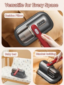 GENAI Powerful Mite Vacuum Cleaner With UV Sterilization, Heat Drying & LCD Display, Silent Dust Removal For Bed & Sofa