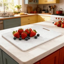 Marble Cutting Board Set, Thickened Cutting Board, Meat Cutting Board, Kitchen Preparation Board For Cooked And Raw Food Separation, Household Fruit Cutting Board, Preparation Board, Plastic Cutting Board, Kitchenware, Easy To Clean, Suitable For Outdoor Camping, Durable, Economical And Portable.