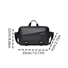New Functional Style Men's Chest Bag, Harbor Wind Locomotive, Cool Design, Commuting, Sports, Travel, Multi-Scene Adaptation, Crossbody, Chest, Portable, Shoulder-Free - Multicolor - View 12