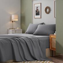 3/4 Pieces Sheet Set, Cooling Sheets For 3 Pieces Twin Sheet Set With Pillowcase, Full/Queen/King Size Bed Set With 4Pieces, Derived From Microfiber, Breathable & Soft, Deep Pocket Up To 16", Hotel Luxury Silky Bedding For Hot Sleepers - 深灰色 - 查看 2