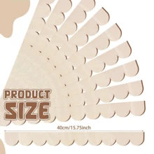 6件套扇形木饰条 - 优雅的装饰线条，适用于墙壁、橱柜、搁板和门 - DIY家居装修，时尚的扇形边缘设计，门饰|光滑的木质表面|柔滑的质感，搁板衬垫和装饰品 - 米色 - 查看 2