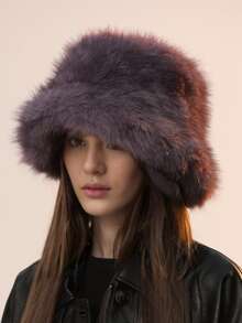 1pc Women/Men Autumn/Winter Plush Soft High-Quality Fuzzy Bucket Hat, Outdoor/Commute Warm Windproof Breathable Stylish Versatile Bucket Hat, Suitable For Various Occasions