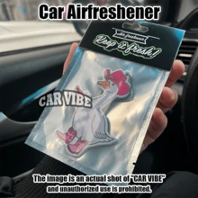 粉色艺术牛仔动物风格，傻鹅设计，汽车挂件，车载空气清新剂，车载香氛片，车载空气清新剂，后视镜挂饰，汽车装饰吊坠，汽车内饰配件，送给朋友的特别礼物 - 彩色 - 查看 2