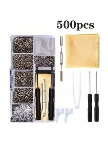 Upgraded Eyeglasses Repair Kit, Includes Screws, Eyeglass Screwdriver, Nose Pads, Earpieces, Sunglasses Tweezers, Eyeglasses & Watch Repair Tools - Multicolor - View 7