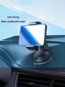 Adjustable Car Phone Holder With Rotatable Dashboard Mount. Features Include Free Rotation, Strong Suction Cup Base, Multi-Functional Disc-Type Car Center Console Phone Holder, Adhesive Phone Support, Waterproof And Hands-Free Design. Suitable For Cars, Homes, Offices, Etc. (Car Accessories/Car Interior Accessories/Smartphone Holders/Car Electronics And Phone Accessories) - Multicolor - View 2