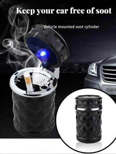 汽車帶蓋led煙灰缸,創意個性化設計,多功能,高端汽車配件