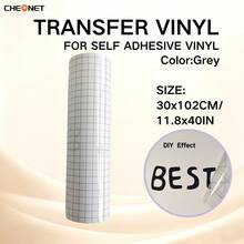 CHEONET-1roll, Cup Sticker Making, Window Printing Transfer Film Set PET Self-Adhesive Transparent Transfer Film, Self-Adhesive Transparent PVC Positioning Transfer Film, Transparent Vinyl Transfer Paper