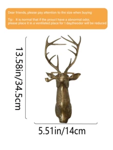 Đầu thú trang trí tường bằng nhựa, đầu hươu giả treo tường, tác phẩm điêu khắc động vật trang trí tường, thích hợp cho phòng khách, phòng ngủ, nhà bếp, làm quà tặng, hình hươu. - Nhiều màu - Xem 6
