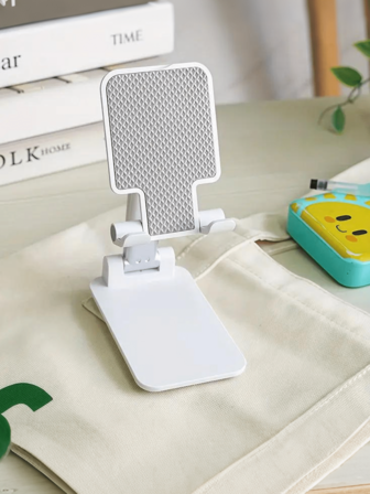 1pc Foldable Desk Phone Stand, Adjustable Height Desktop Phone Holder, Portable Phone Cradle Desk Stand, Essential For Women Travel & Kitchen, Fits All Phone Models