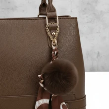 LaytonVivian L9635 Women's Premium PU Handbag And Crossbody Bag With Pendant Charm, Lining, Pockets, Elegant Minimalist Style - Cà phê nâu - Xem 3