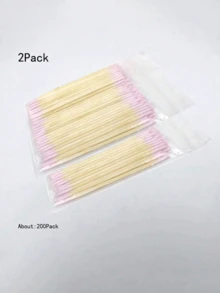 约100支/包 双头卸甲棒，小型尖头双头眉妆卸妆工具，1/2/3/4/5/10/20支/包（包装） - 粉色 - 查看 10