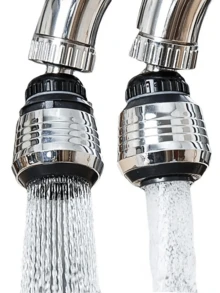 1个360度旋转水龙头延长器，厨房节水起泡器，防溅水龙头喷头，增压花洒设计，方便清洁和节水，厨房和浴室配件