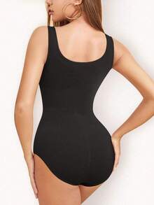 Women's 3-Pack Seamless One-Piece Active Tops – High-Stretch Training & Yoga Bodysuit Set In Coffee, Black & Cream White - 彩色 - 查看 3