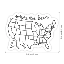 1pc "Places We've Been" USA Map Sticker, Travel Tracker Laptop Decal, Adventure Vinyl Sticker, Add Color To Your Journey, Waterproof Reusable Water Bottle Sticker, Durable Outdoor Tumbler Decoration, Popular USA Map Notebook Sticker, Perfect Gift For Travelers & Couples, Minimalist Black & White Car Decal, Cute Road Trip Water Bottle Vinyl Sticker, Travel Journal Planner Decoration, Adventure Laptop Accessory - Multicolor - View 2