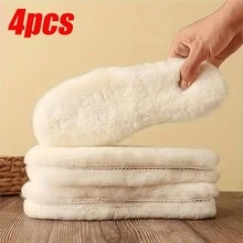 2 双超厚保暖冬季雪地靴鞋垫 - 柔软羊毛绒，毛绒衬里，极其舒适温暖，可手洗，适合寒冷天气和极端温度 | 蓬松鞋垫设计 | 温暖舒适 - 白色 - 查看 12