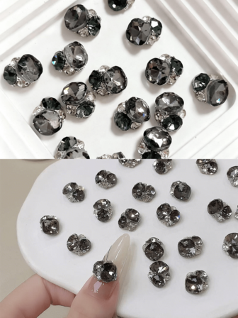 5 piezas de bolas de strass gruesas, cuentas de strass para arte de uñas, decoraciones de joyería súper brillantes, accesorios terminados, suministros para manualidades de arte de uñas deslumbrantes