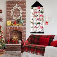 1件，24口袋圣诞降临节日历，带口袋壁挂式收纳袋，可作圣诞装饰品、圣诞摆件、房间装饰、家居装饰、房屋装饰。 - 彩色 - 查看 4