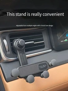 2-In-1 Car CD Slot & Air Vent Phone Holder, Dual Installation, Compatible With Smartphones, PC/ABS Material, Car Accessories | Stylish Phone Holder, Navigation Phone Holder, Smartphone Clip, Car Interior Accessories, Car Supplies, Car Essentials, Car Parts - Black - View 4