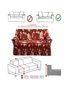 1pc Slip-Resistant Elastic Decorative Sofa Cover, Milk Silk Fabric Floral Print Skirt Style Sofa Slipcover For Single/Double/Three/Four Seater Sofa, Pet-Proof, Colorful, Suitable For Spring, Summer, Autumn, Winter - Icing On the Cake - View 13