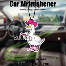 粉色艺术牛仔动物风格，傻鹅设计，汽车挂件，车载空气清新剂，车载香氛片，车载空气清新剂，后视镜挂饰，汽车装饰吊坠，汽车内饰配件，送给朋友的特别礼物 - 彩色 - 查看 8