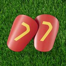 1 Pair Mini Size Football Shin Guards With 7 Number, Thick Impact-Resistant Leg Protector, Comfortable & Lightweight, Durable Criss-Cross Design, Suitable For Training And Match, Football Accessory - Red - View 6