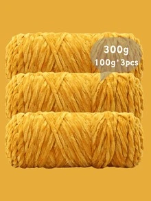 3pcs/Set Luxury Velvet Yarn Set - Soft Polyester Chenille Yarn, Suitable For DIY Knitting And Crocheting, Available In White, Beige, Blue, Brown, Purple, Green, Black, Gray - Multicolor - View 41