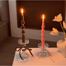 Colorful Spiral Candles, Geometric Branch-Shaped Slender Candle Holders, Atmospheric Decorative Candle Set, Suitable For Minimalist Dining Table - Multicolor - View 7
